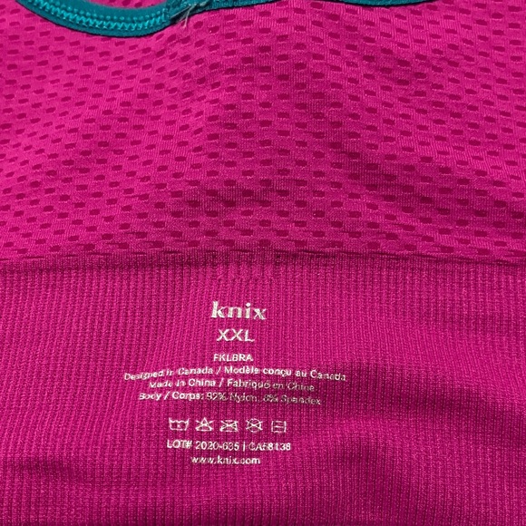 Knix Longevity Sports Bra Sz XXL Magenta/Teal - Picture 5 of 7